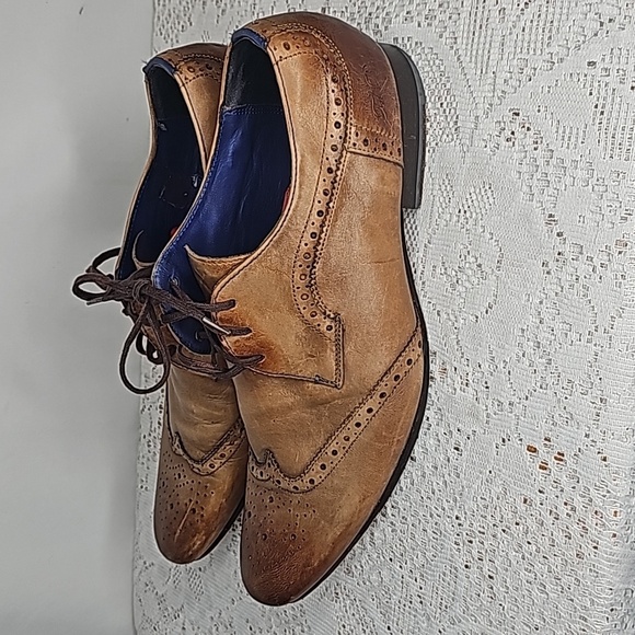 Ted Baker London Hann wingtip Oxford brogue leather tan dress shoes sz 9 main image 8